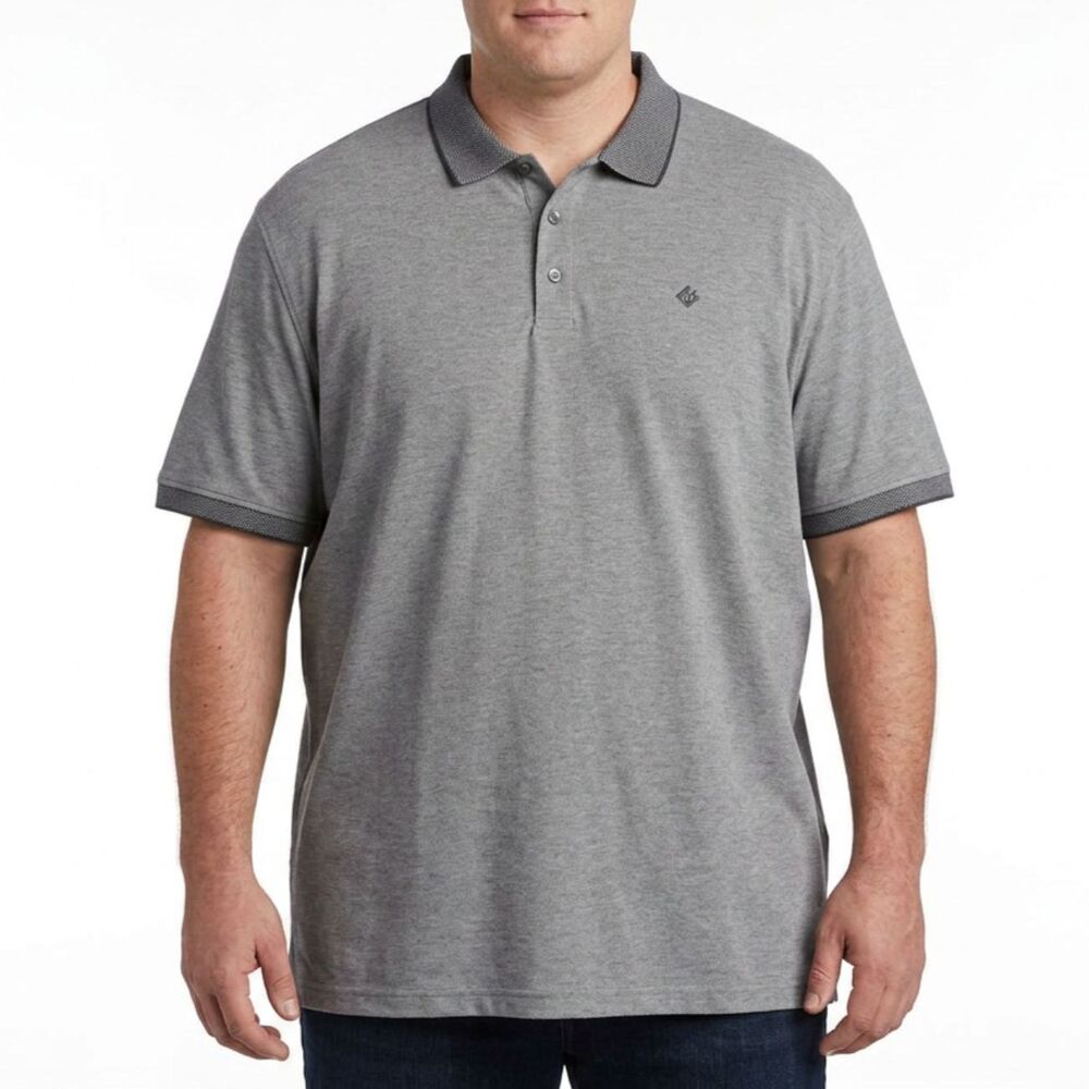 BNWT Mens Pebble Gray Short Sleeve Polo Golf Shirt by Member's Mark 3XL mint